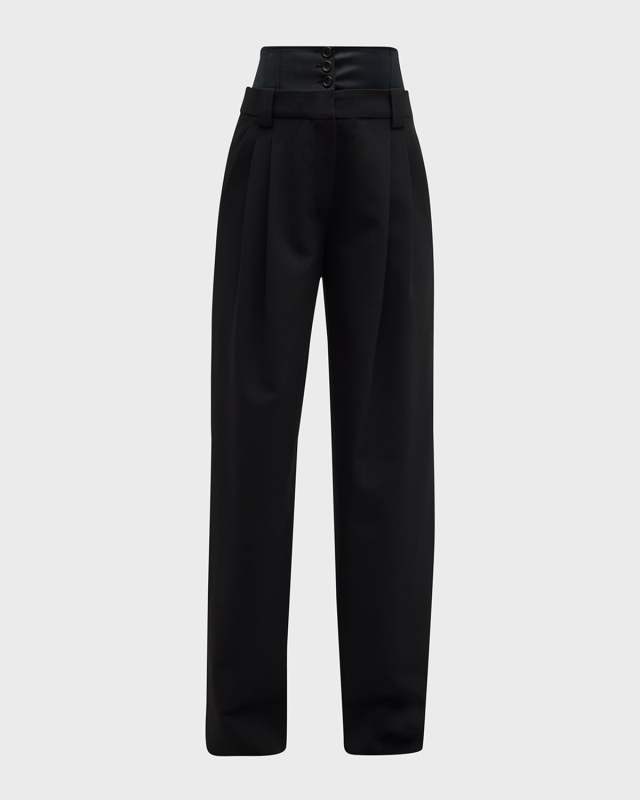 Brady Wide-Leg Double-Waist Pants